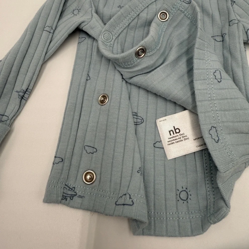 Carter’s 3-Piece Side-Snap Top & Pant Set - Baby Unisex Blue Newborn